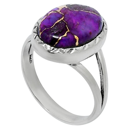 Premium Copper Purple Turquoise Ring size-8 R-1074 31-ER12111