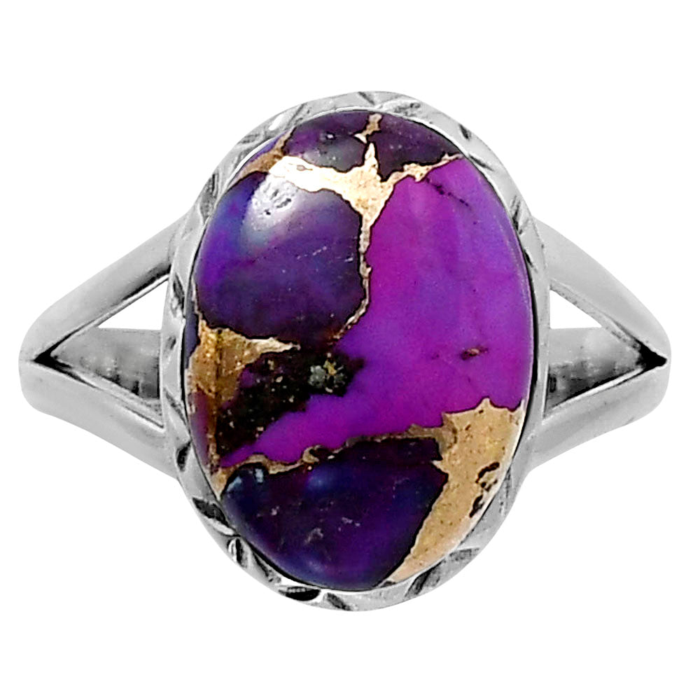Premium Copper Purple Turquoise Ring size-8 R-1074 31-ER12112
