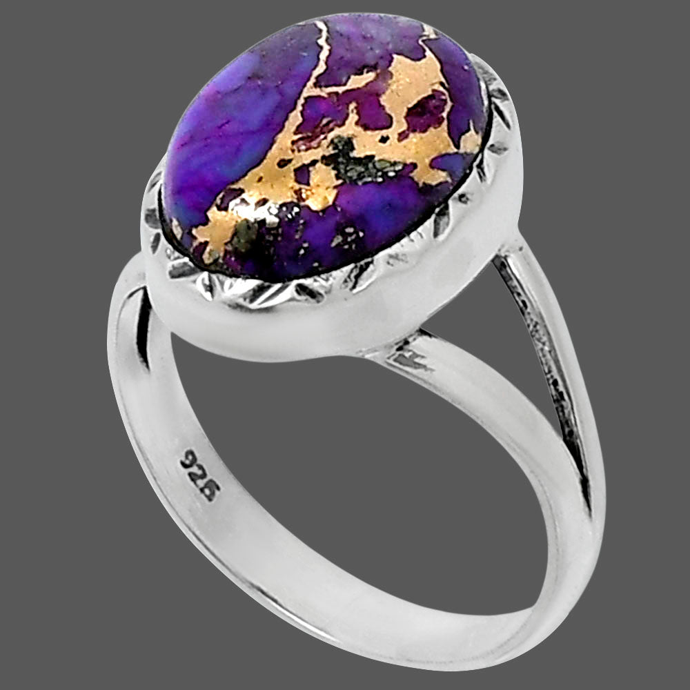 Premium Copper Purple Turquoise Ring size-8 R-1074 31-ER12116