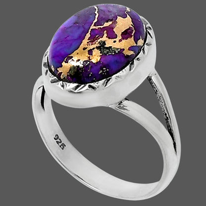 Premium Copper Purple Turquoise Ring size-8 R-1074 31-ER12116