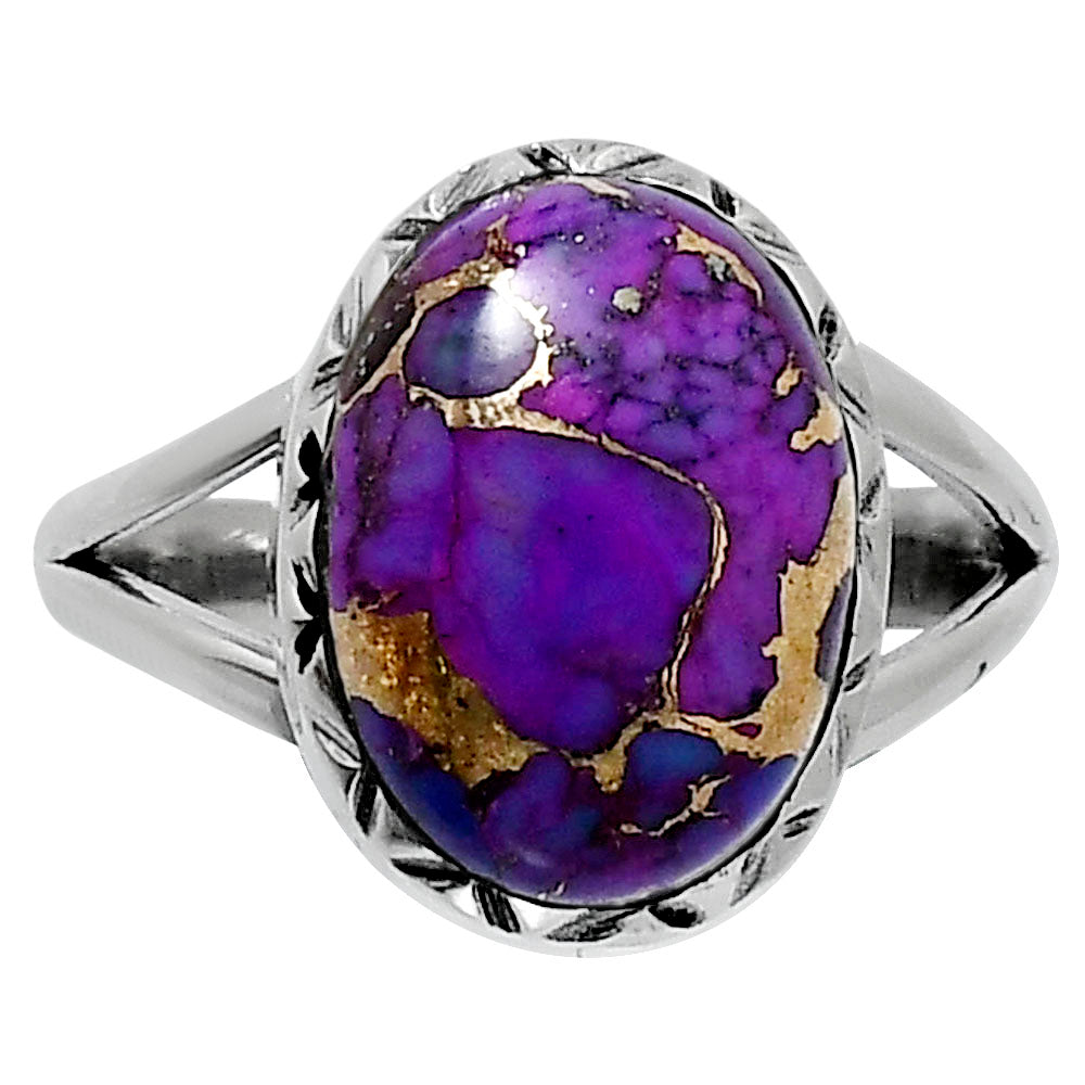 Premium Copper Purple Turquoise Ring size-8 R-1074 31-ER12117