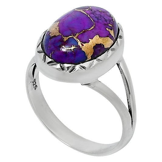 Premium Copper Purple Turquoise Ring size-8 R-1074 31-ER12117