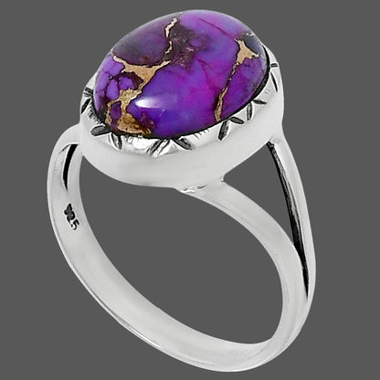 Premium Copper Purple Turquoise Ring size-9 R-1074 31-ER12118