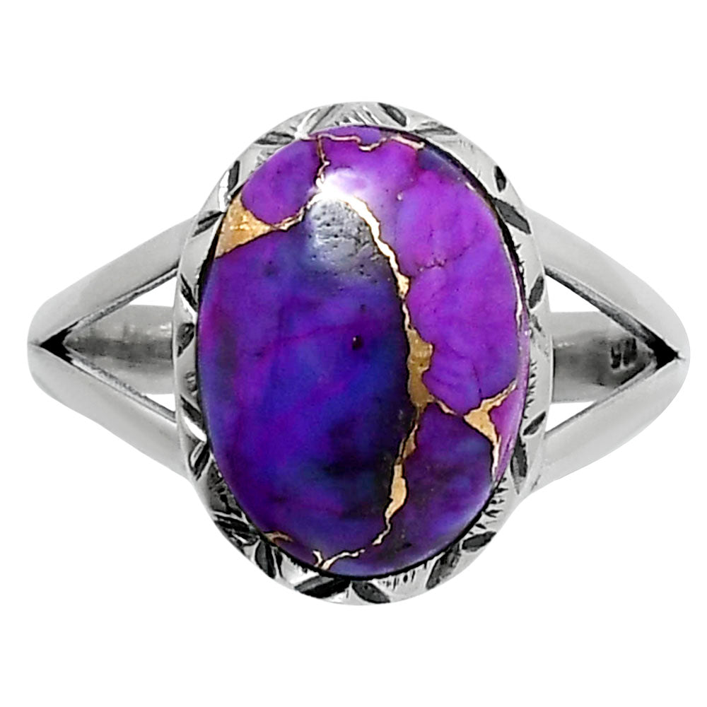 Premium Copper Purple Turquoise Ring size-9 R-1074 31-ER12125