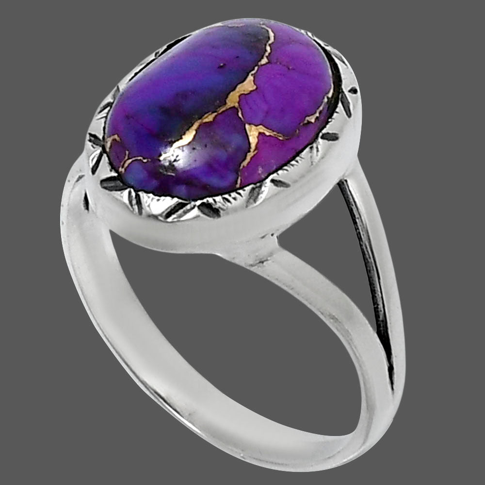 Premium Copper Purple Turquoise Ring size-9 R-1074 31-ER12125