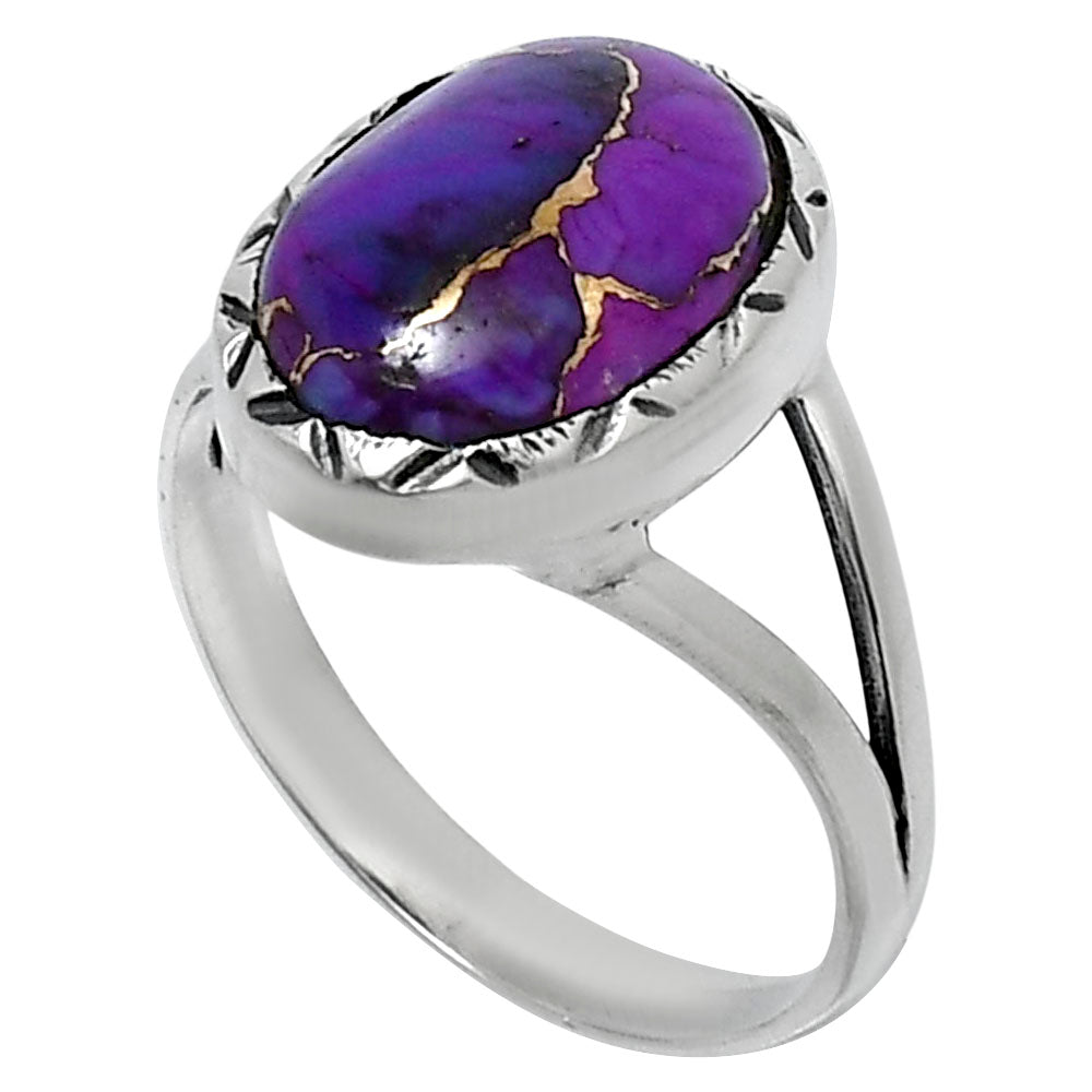 Premium Copper Purple Turquoise Ring size-9 R-1074 31-ER12125