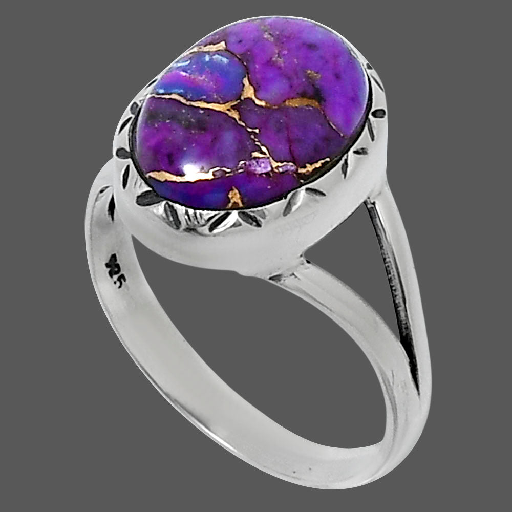 Premium Copper Purple Turquoise Ring size-9 R-1074 31-ER12128
