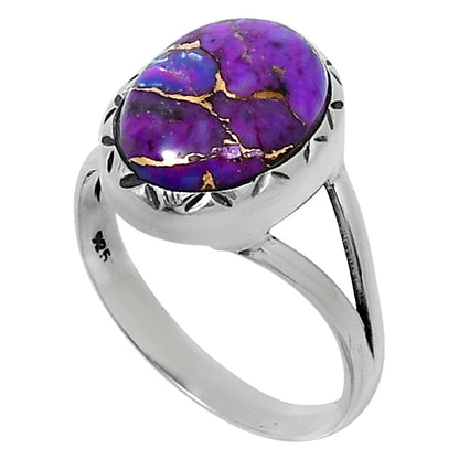 Premium Copper Purple Turquoise Ring size-9 R-1074 31-ER12128