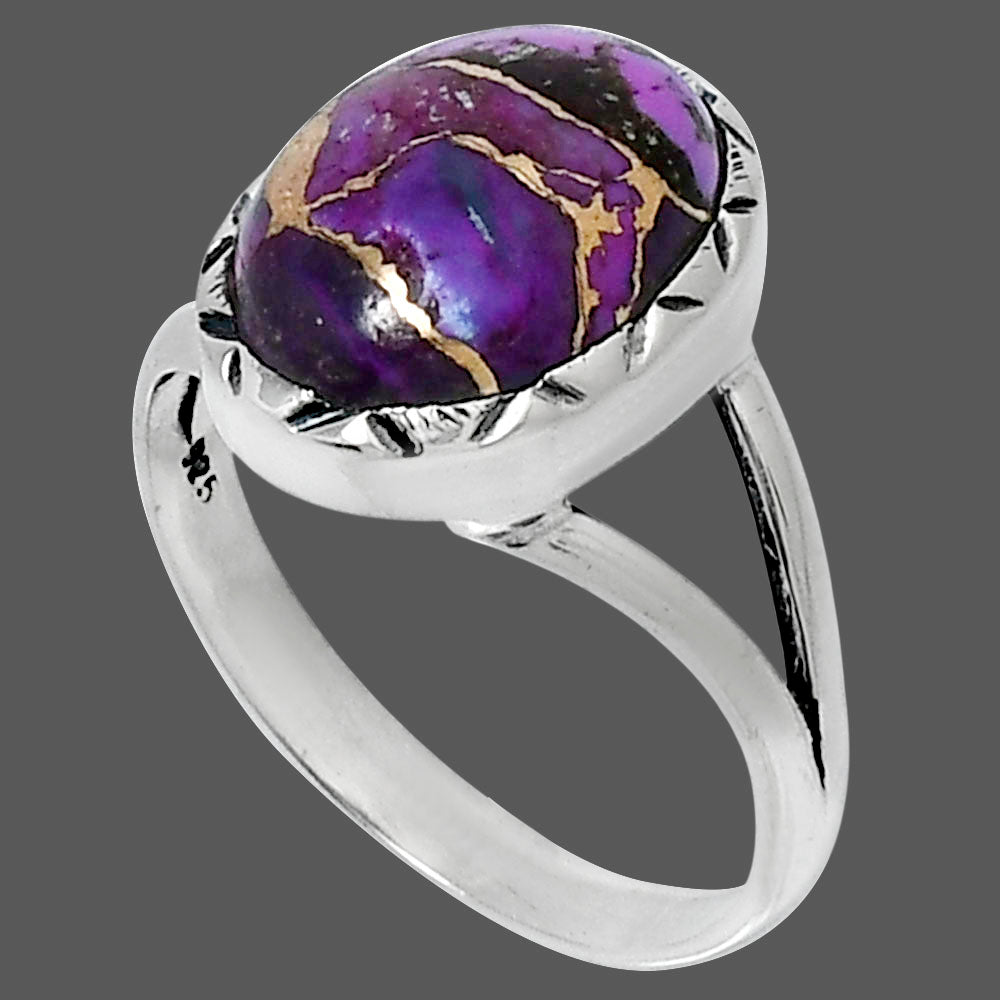 Premium Copper Purple Turquoise Ring size-9 R-1074 31-ER12129