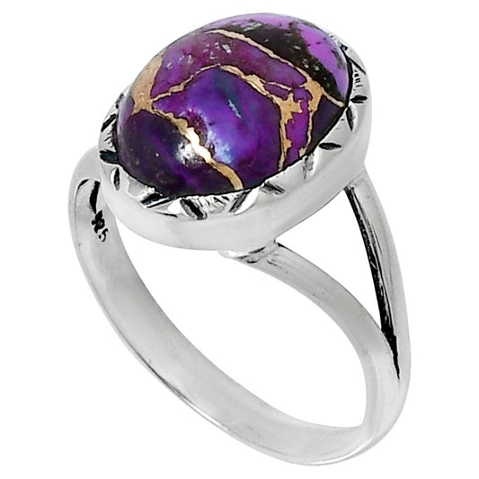 Premium Copper Purple Turquoise Ring size-9 R-1074 31-ER12129