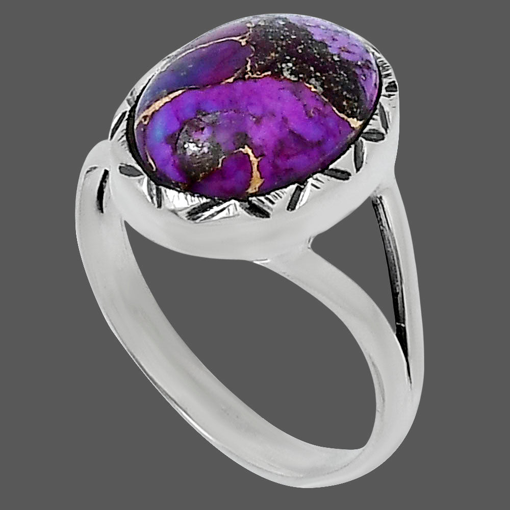 Premium Copper Purple Turquoise Ring size-9 R-1074 31-ER12131