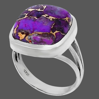 Premium Copper Purple Turquoise Ring size-7 R-1006 31-ER12132