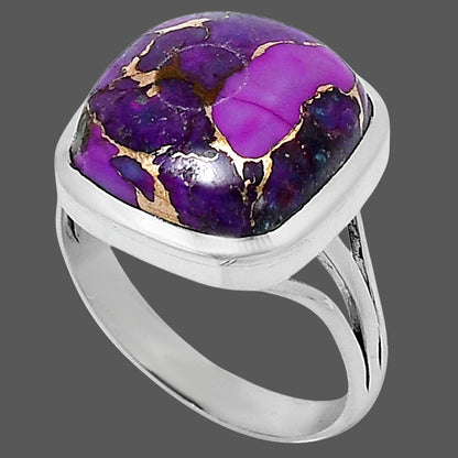 Premium Copper Purple Turquoise Ring size-8 R-1006 31-ER12136