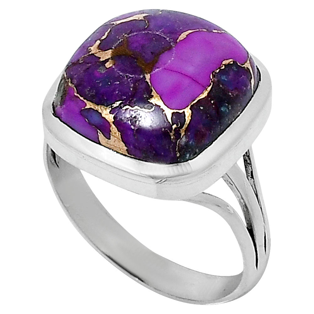 Premium Copper Purple Turquoise Ring size-8 R-1006 31-ER12136