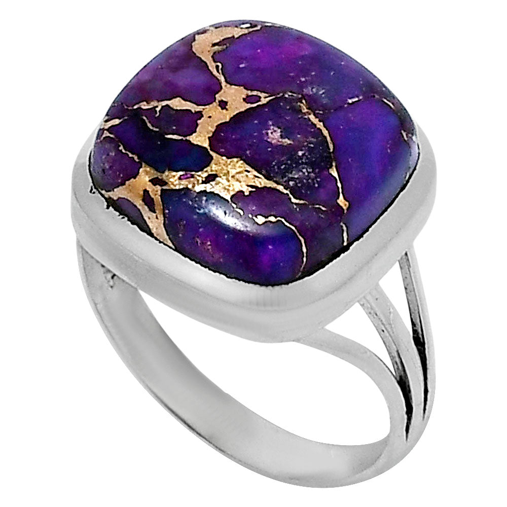 Premium Copper Purple Turquoise Ring size-8 R-1006 31-ER12137