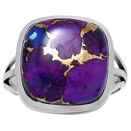 Premium Copper Purple Turquoise Ring size-8 R-1006 31-ER12138