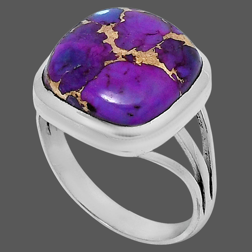 Premium Copper Purple Turquoise Ring size-8 R-1006 31-ER12138