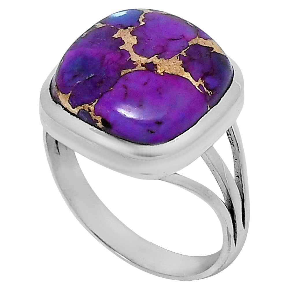 Premium Copper Purple Turquoise Ring size-8 R-1006 31-ER12138
