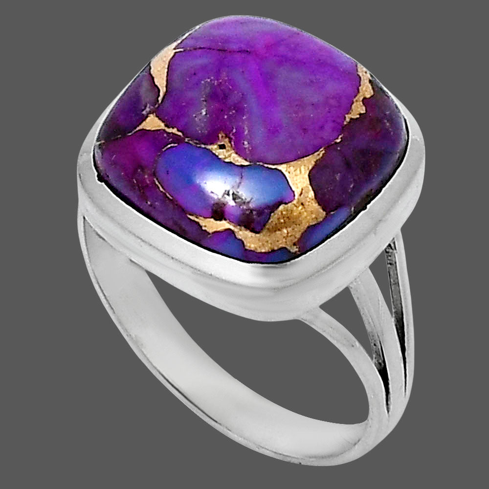 Premium Copper Purple Turquoise Ring size-8 R-1006 31-ER12139