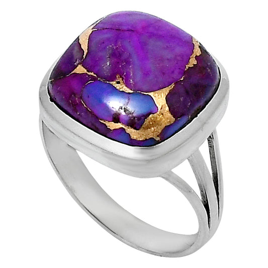 Premium Copper Purple Turquoise Ring size-8 R-1006 31-ER12139