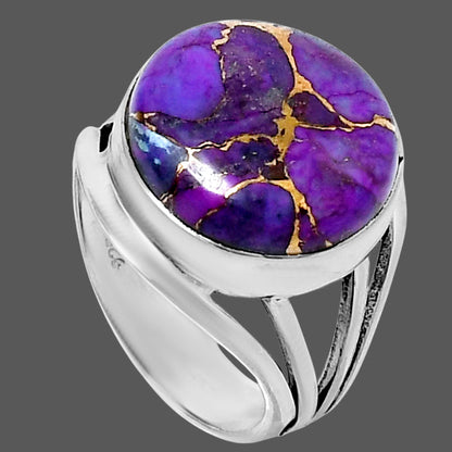 Premium Copper Purple Turquoise Ring size-7 R-1219 31-ER12175