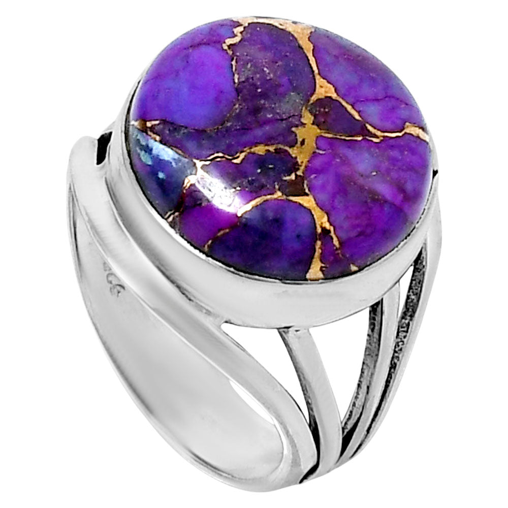 Premium Copper Purple Turquoise Ring size-7 R-1219 31-ER12175