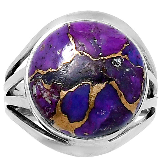 Premium Copper Purple Turquoise Ring size-7 R-1219 31-ER12178