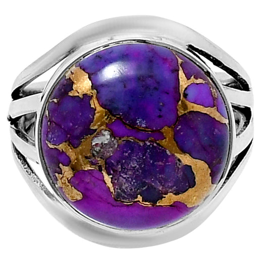 Premium Copper Purple Turquoise Ring size-7 R-1219 31-ER12180