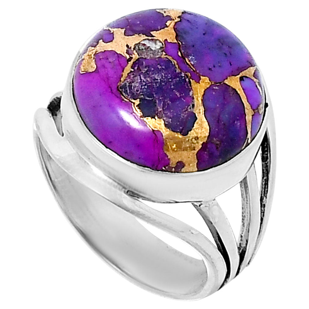 Premium Copper Purple Turquoise Ring size-7 R-1219 31-ER12180