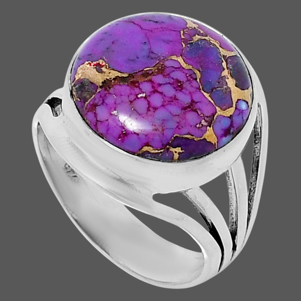 Premium Copper Purple Turquoise Ring size-8 R-1219 31-ER12181