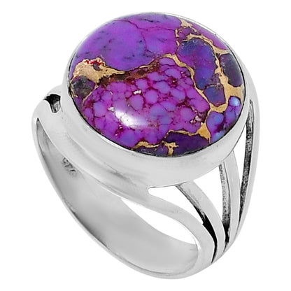 Premium Copper Purple Turquoise Ring size-8 R-1219 31-ER12181