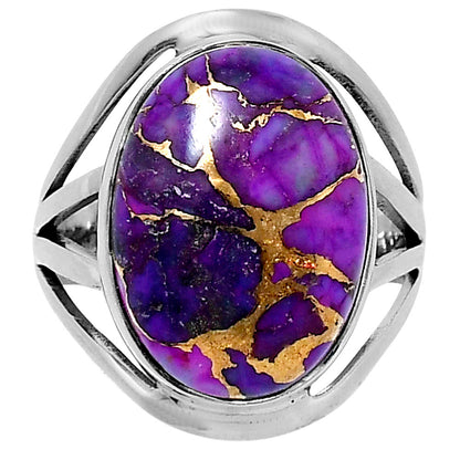 Premium Copper Purple Turquoise Ring size-8 R-1219 31-ER12183