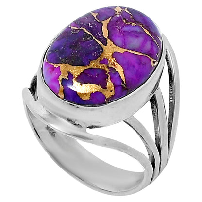 Premium Copper Purple Turquoise Ring size-8 R-1219 31-ER12183
