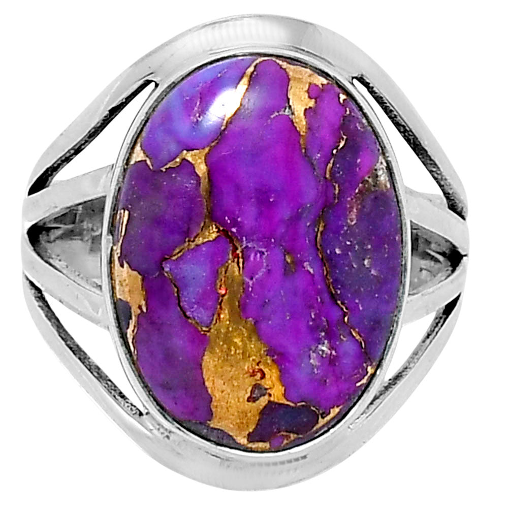 Premium Copper Purple Turquoise Ring size-8 R-1219 31-ER12187