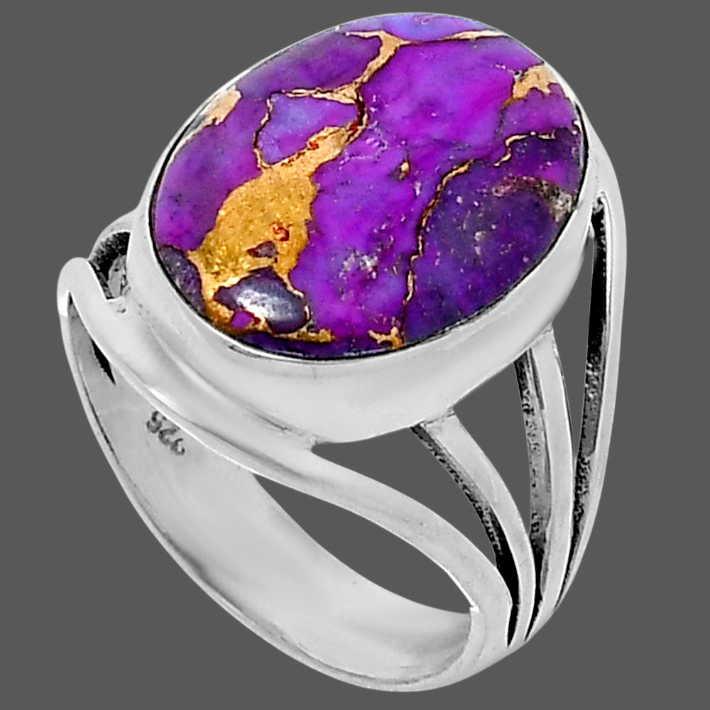 Premium Copper Purple Turquoise Ring size-8 R-1219 31-ER12187