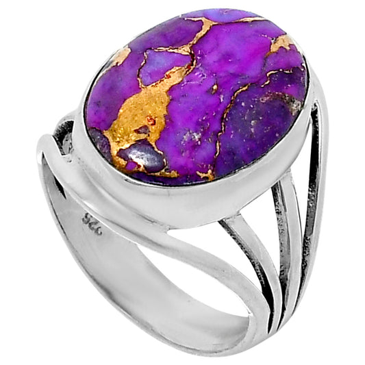 Premium Copper Purple Turquoise Ring size-8 R-1219 31-ER12187