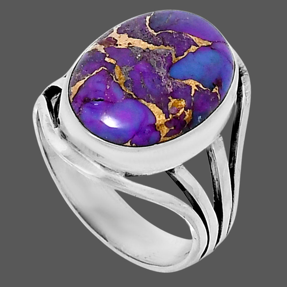 Premium Copper Purple Turquoise Ring size-9 R-1219 31-ER12189