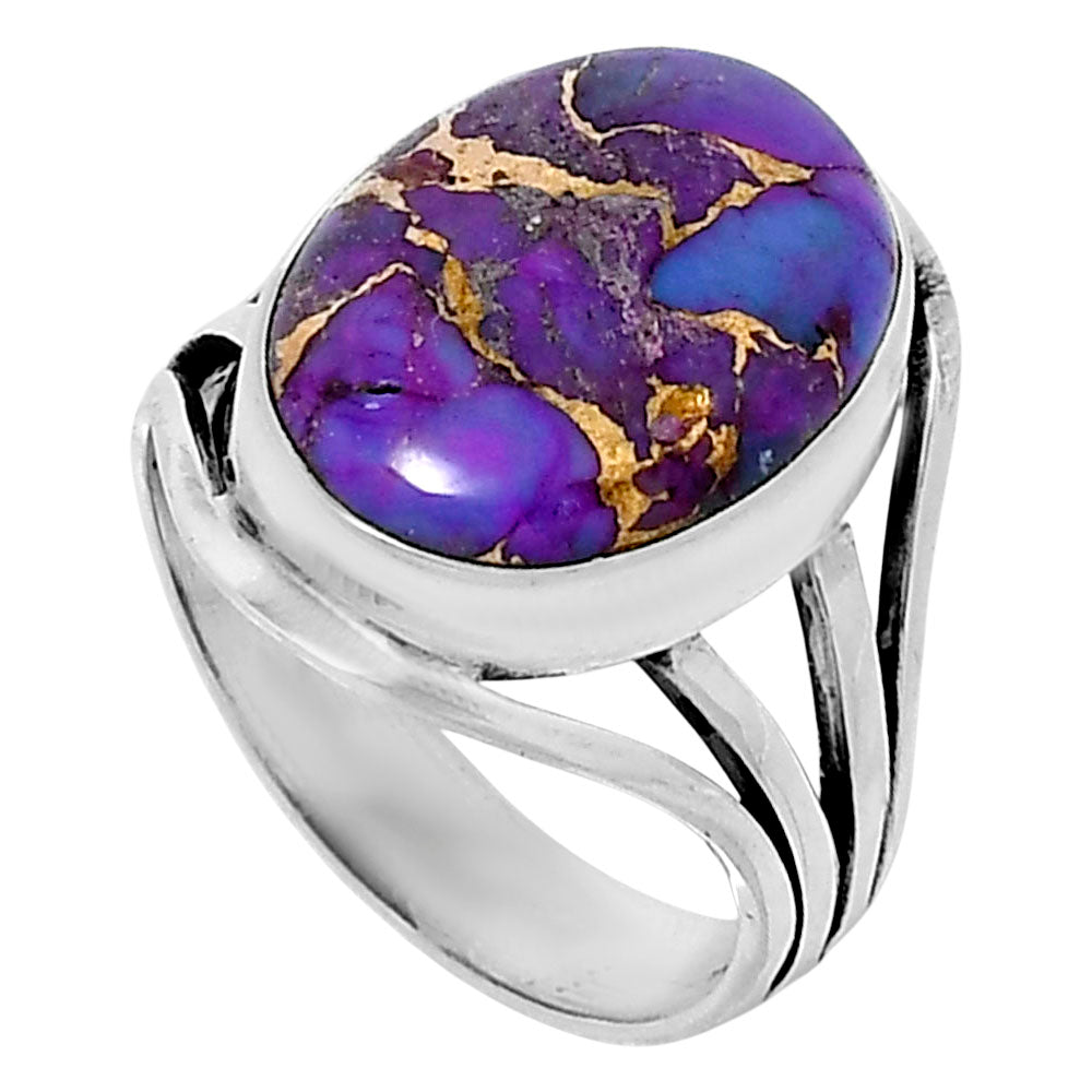 Premium Copper Purple Turquoise Ring size-9 R-1219 31-ER12189