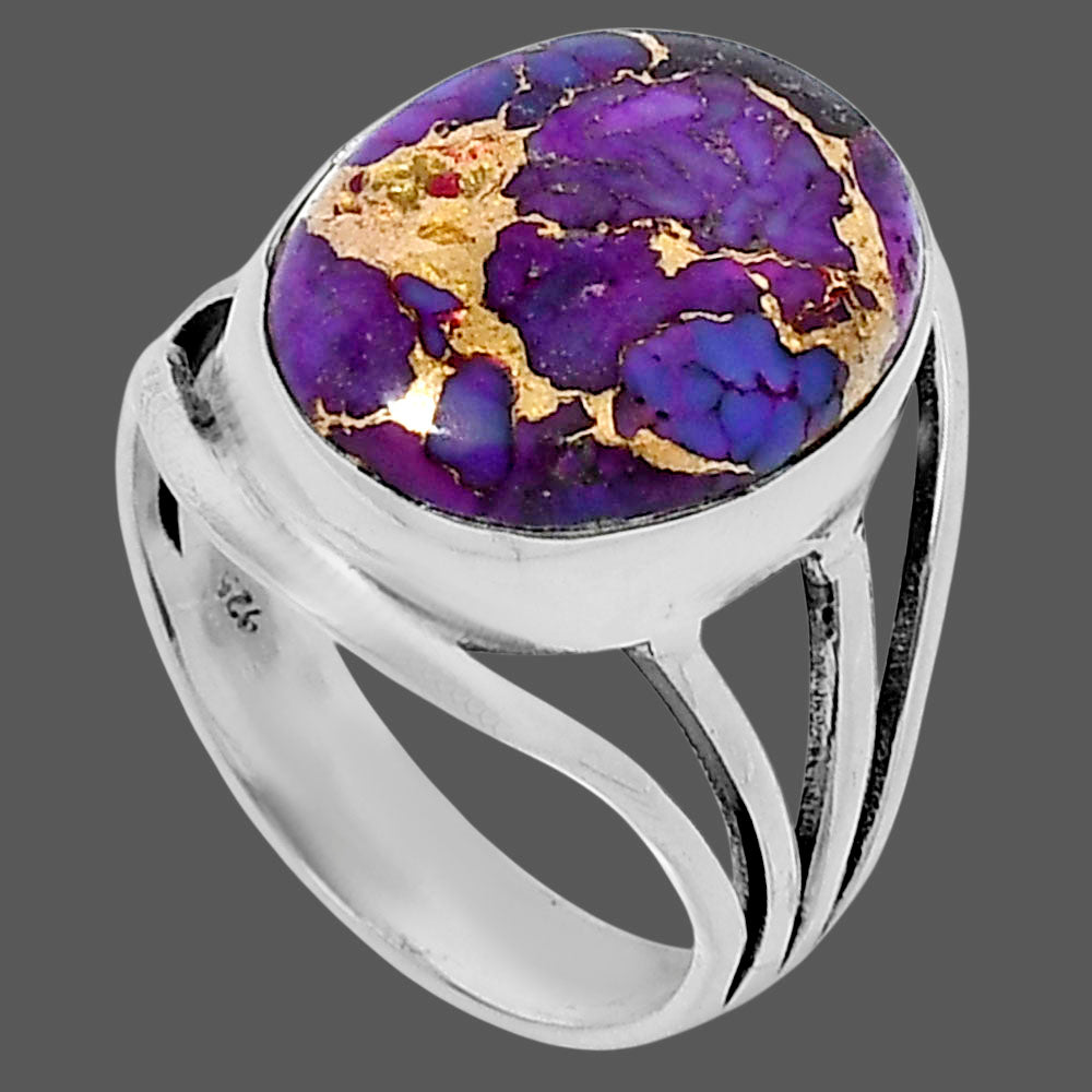 Premium Copper Purple Turquoise Ring size-9 R-1219 31-ER12191