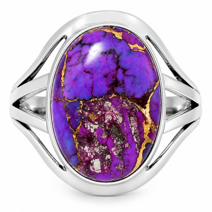 Premium Copper Purple Turquoise Ring size-9 R-1219 31-ER12192