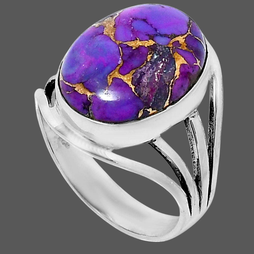Premium Copper Purple Turquoise Ring size-10 R-1219 31-ER12197