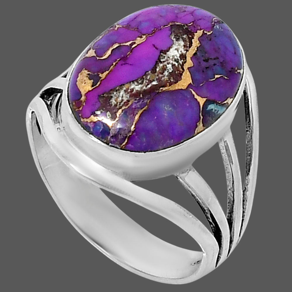 Premium Copper Purple Turquoise Ring size-10 R-1219 31-ER12198