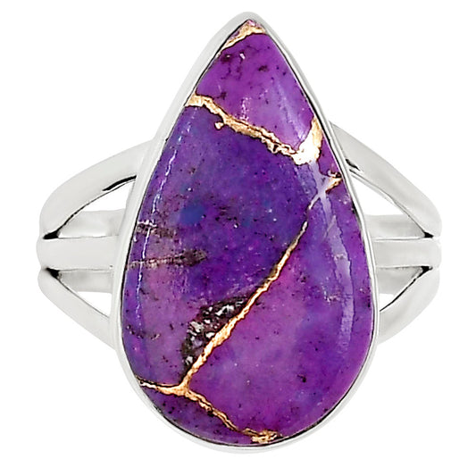 Copper Purple Turquoise Ring size-9 R-1003 31-ER15050
