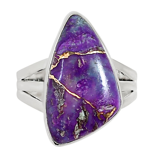 Copper Purple Turquoise Ring size-8 R-1003 31-ER15051