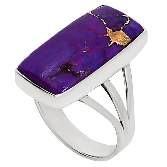 Copper Purple Turquoise Ring size-8 R-1003 31-ER15053