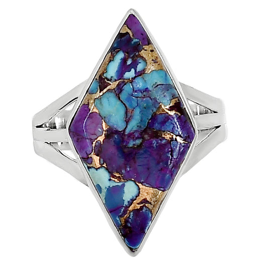 Kingman Purple Dahlia Turquoise Ring size-10 R-1003 31-ER15088