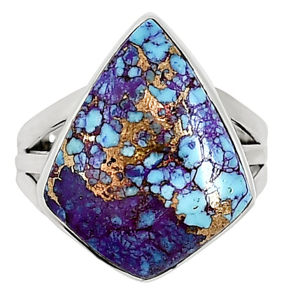 Kingman Purple Dahlia Turquoise Ring size-8 R-1003 31-ER15091