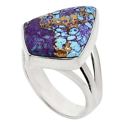 Kingman Purple Dahlia Turquoise Ring size-8 R-1003 31-ER15091
