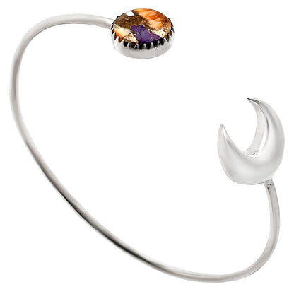 Crescent Moon - Spiny Oyster Turquoise Cuff Bangle Bracelet B-1046 32-EB10317