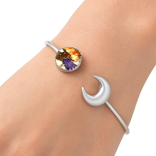 Crescent Moon - Spiny Oyster Turquoise Cuff Bangle Bracelet B-1046 32-EB10317